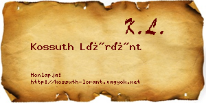 Kossuth Lóránt névjegykártya