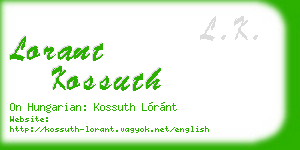 lorant kossuth business card