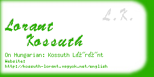 lorant kossuth business card